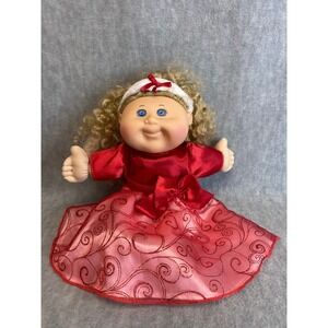 Vintage 2011 Cabbage Patch Kid Doll Curly Blonde Hair Blue Eyes